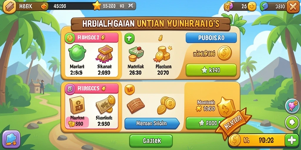 Screenshot menunjukkan tampilan awal permainan yang menarik.
